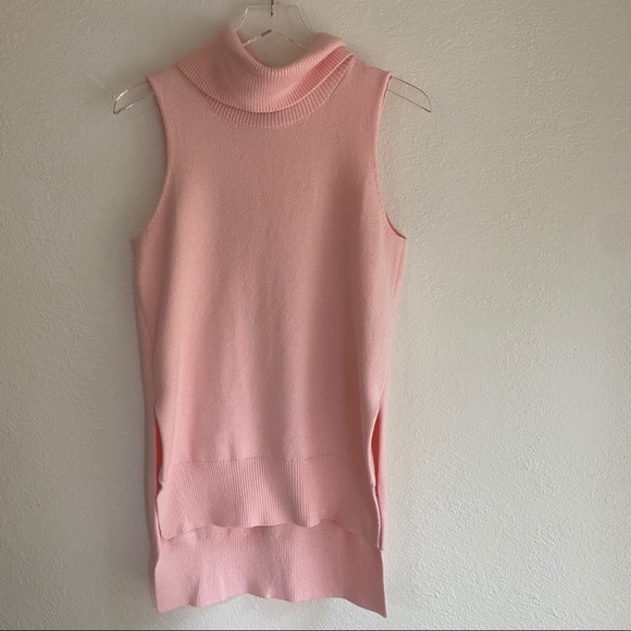CARMEN MARC VALVO pink rollneck sleeveless sweater - Picture 2 of 12